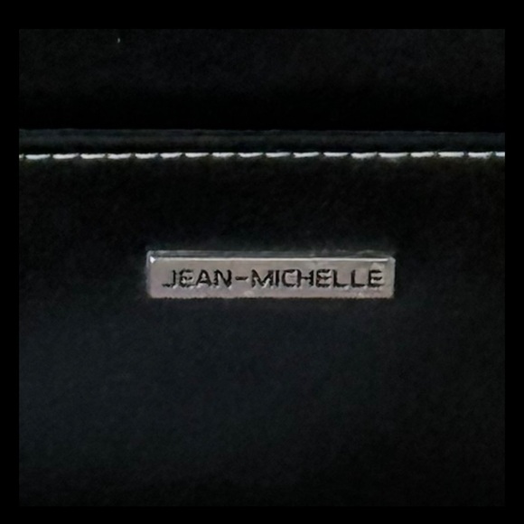 Jean Michelle Black Faux Leather Handbag 10” x 5” x 3” Purse Crossbody Clutch - Picture 4 of 14